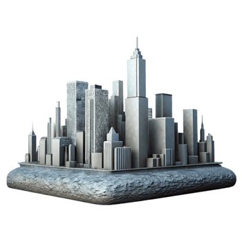 stunning minimalist City Skyline Silhouette Isolated Element high quality png