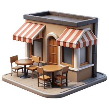 vibrant classic City Street Cafe with Outdoor Tables Transparent Background authentic png