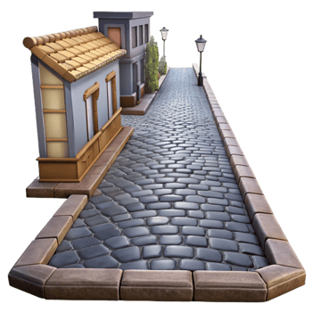 extraordinary abstract City Street with Cobblestone Paving Cutout original png