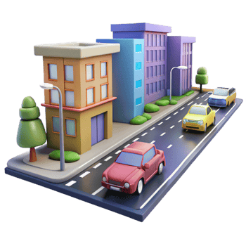 extraordinary abstract City Street with Traffic Blur Isolated detailed png