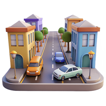 dramatic contemporary City Street with Traffic Blur Isolated high quality png