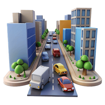 magnificent artistic City Street with Traffic Blur Isolated genuine png