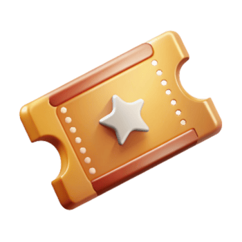elegant traditional Classic Movie Ticket with Perforated Edge Transparent Background professional png