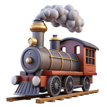vibrant creative Classic Steam Train with Smoke Plume Transparent Background professional png