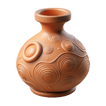 wonderful abstract Clay Pottery Figurine with Abstract Design Transparent Background authentic png