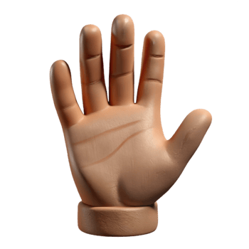 vibrant traditional Clay Sculpture of a Hand Open Palm Cutout authentic png