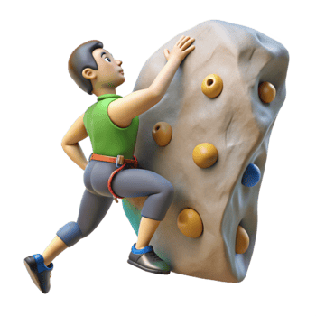 wonderful modern Climber Reaching for Rock Hold Cutout 4K png