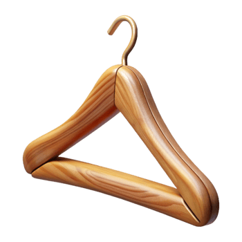 elegant artistic Clothes Hanger Wooden Transparent Background 4K png