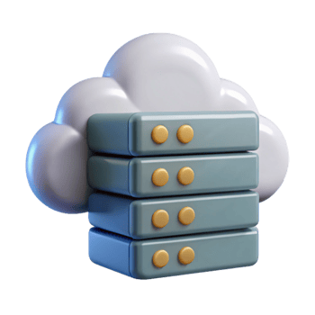 serene minimalist Cloud Computing Server Rack Side View Isolated Element 4K png