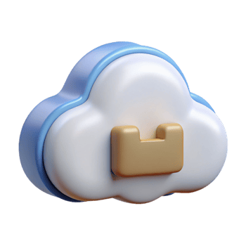 vibrant creative Cloud Storage Icon White Transparent Background detailed png