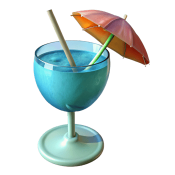 serene vintage Cocktail Glass with Umbrella Transparent Background professional png
