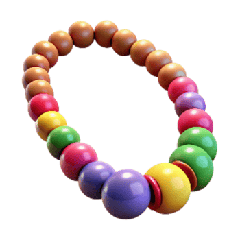stunning contemporary Colorful Beaded Necklace Close Up Transparent Background Cutout 4K png