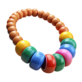serene rustic Colorful Beaded Necklace Close Up Transparent Background Cutout genuine png