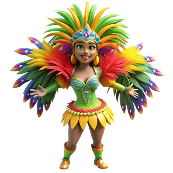 elegant minimalist Colorful Brazilian Samba Dancer Costume Feathers Transparent genuine png