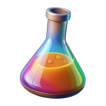 elegant classic Colorful Chemical Reaction in Flask Transparent detailed png