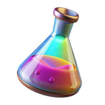 beautiful classic Colorful Chemical Reaction in Flask Transparent detailed png