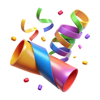 beautiful modern Colorful Confetti Streamers Isolated Transparent Background premium png