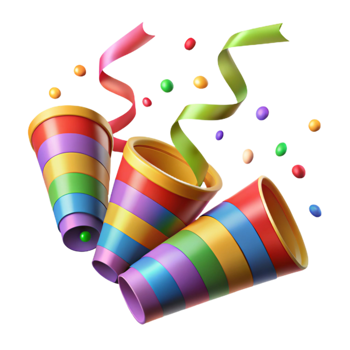 elegant classic Colorful Confetti Streamers Isolated Transparent Background high resolution png
