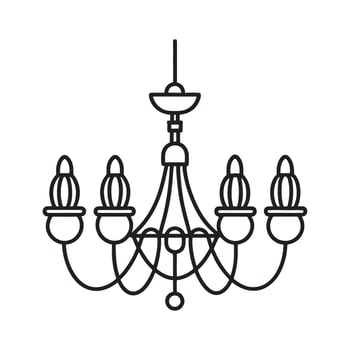 A chandelier with four lights on a white background vector
