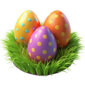 stunning contemporary Colorful Easter Eggs in Grass Isolated genuine png