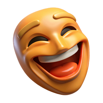 stunning creative Comedy Mask Smiling Expression Transparent Background exclusive png