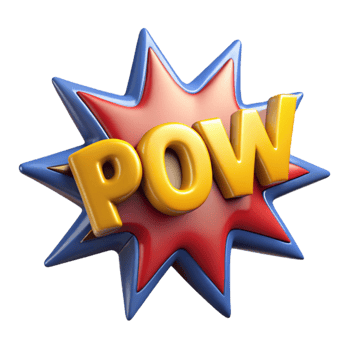 extraordinary vintage Comic Book Sound Effect Pow Bang Isolated detailed png