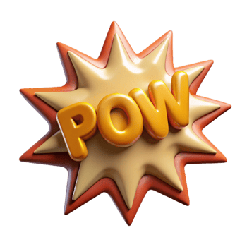 dramatic traditional Comic Book Sound Effect Pow Bang Isolated high resolution png