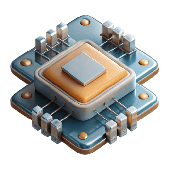 dramatic traditional Complex Circuit Board with Microchips Transparent Background high resolution png
