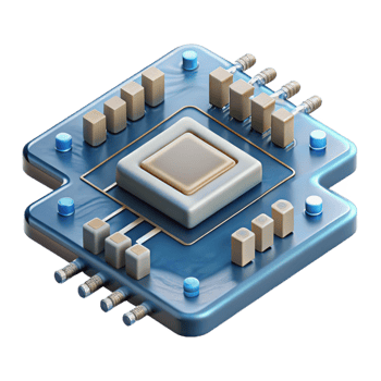 wonderful artistic Complex Circuit Board with Microchips Transparent Background high resolution png