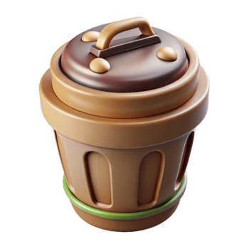 extraordinary minimalist Compost Bin Brown Top View Cutout detailed png