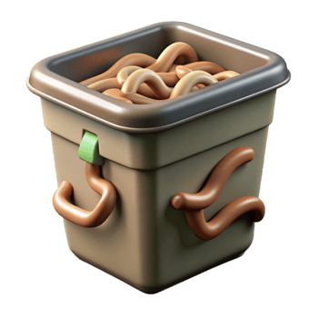 beautiful classic Compost Bin with Worms Cutout professional png