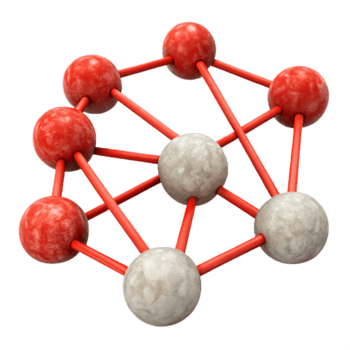 vibrant creative Connected Network Nodes Red Lines Isolated genuine png