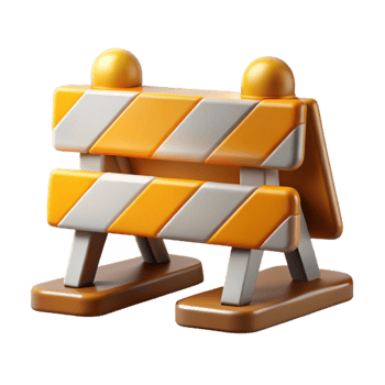 impressive minimalist Construction Barricade Warning Signs Transparent Background genuine png