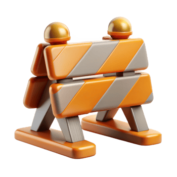 beautiful classic Construction Barricade Warning Signs Transparent Background 4K png