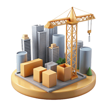 dramatic vintage Construction Crane Cityscape Background Transparent Background genuine png