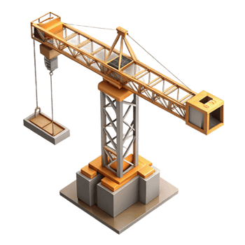 extraordinary traditional Construction Crane High Angle View Isolated original png