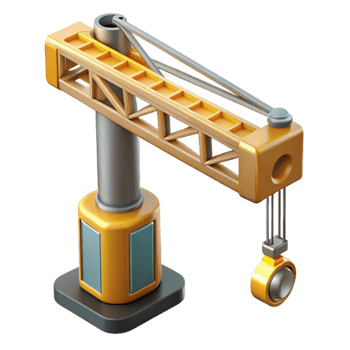 serene contemporary Construction Crane Jib Arm Detail Transparent Background professional png