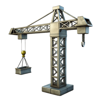 elegant vintage Construction Crane Silhouette Cutout Transparent Background premium png