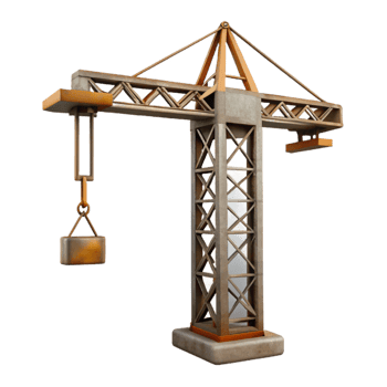 magnificent artistic Construction Crane Silhouette Cutout Transparent Background 4K png