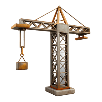 wonderful rustic Construction Crane Silhouette Cutout Transparent Background genuine png