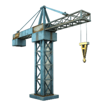 beautiful traditional Construction Crane Silhouette Cutout Transparent Background authentic png