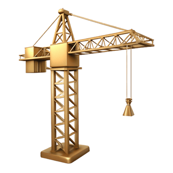 magnificent traditional Construction Crane Silhouette Transparent Background 4K png