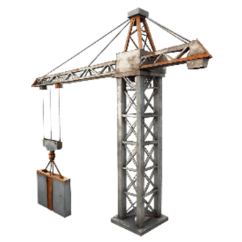 serene rustic Construction Crane Silhouette Cutout Transparent Background high quality png