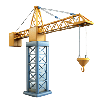beautiful minimalist Construction Crane Silhouette Transparent Background high quality png