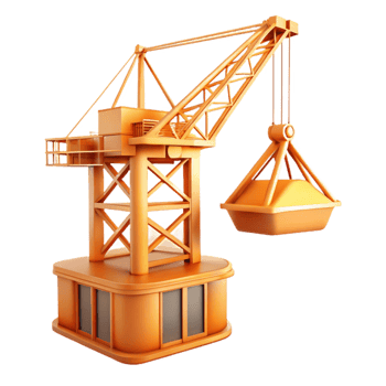 dramatic artistic Construction Crane Silhouette Transparent Background detailed png