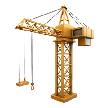 beautiful artistic Construction Crane Silhouette Transparent Background high quality png