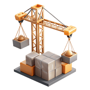 wonderful classic Construction Site Crane Lifting Materials Transparent Background authentic png