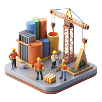 dramatic classic Construction Site Cranes and Workers Cutout genuine png
