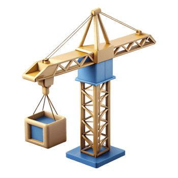 elegant abstract Construction Site Crane Silhouette Cutout Element authentic png