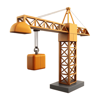 beautiful vintage Construction Site Crane Silhouette Cutout Element 4K png